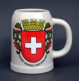 Swiss Crest Stoneware Beer Mug