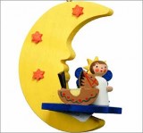 Cloud Angel Wooden German Ornament