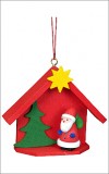 Santa's House Wooden German Ornament