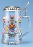 Canada Provinces Glass Beer Stein 