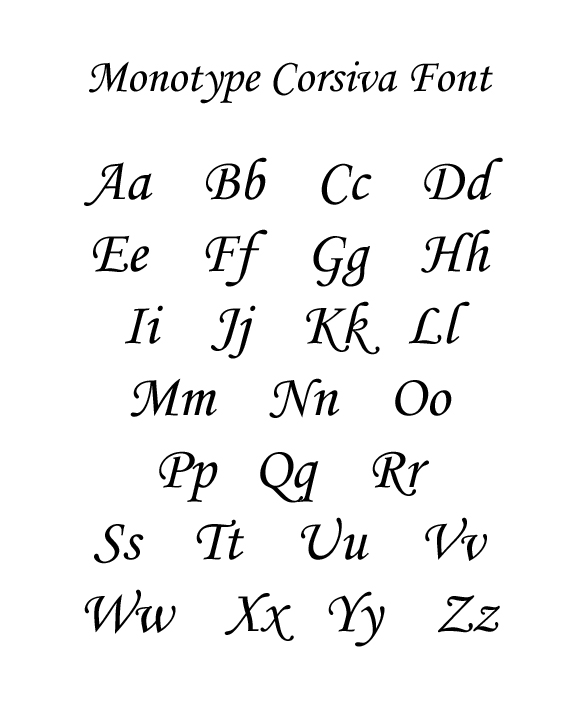 corsiva font